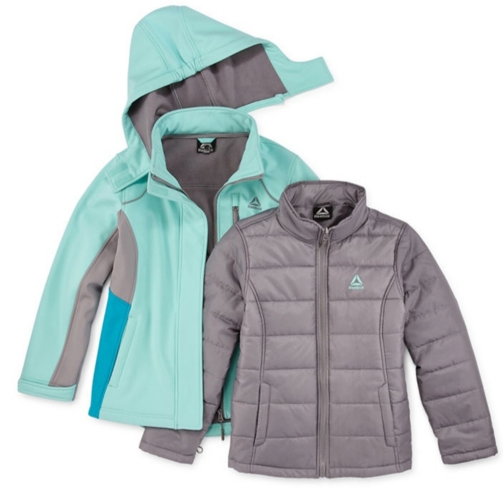 COPY - Reebok Little & Big Girls Hooded Heavyweight 3-In -1 Jacket